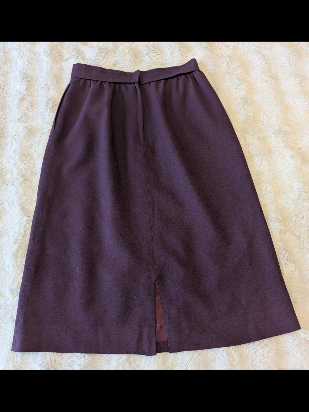 Prophecy 100% Virgin Wool Skirt | A-Line Midi | Minimalist Workwear - Picture 4 of 9